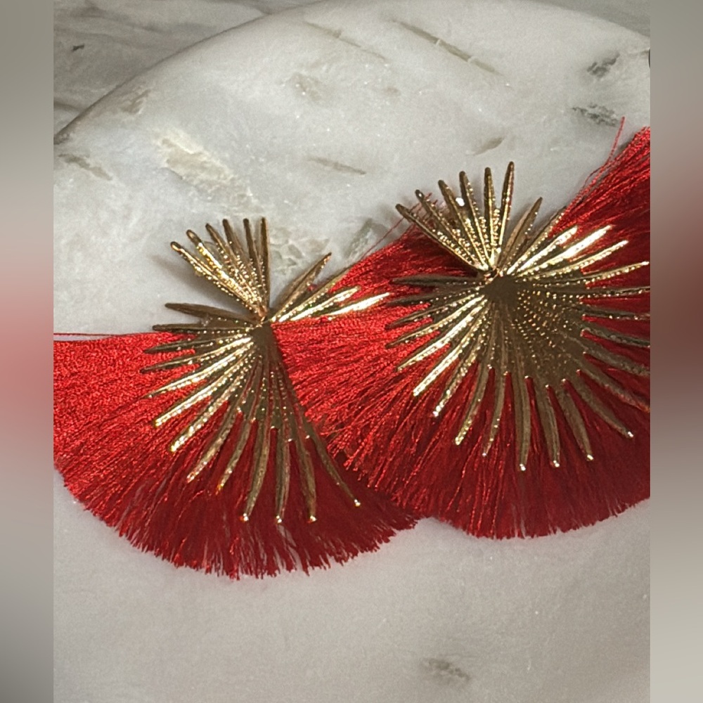 Red & gold earrings!